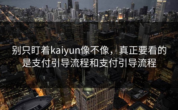 别只盯着kaiyun像不像，真正要看的是支付引导流程和支付引导流程