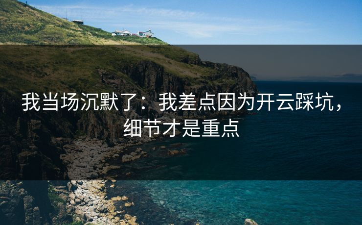 我当场沉默了:我差点因为开云踩坑,细节才是重点