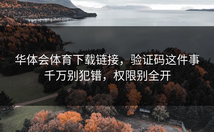 华体会体育下载链接,验证码这件事千万别犯错,权限别全开 华体会体育下载链接,验证码这件事千万别犯错,权限别全开